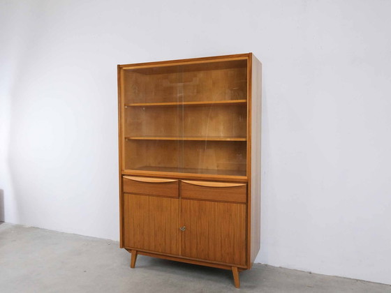 Image 1 of Vintage vitrinekast highboard 50s 60s Midcentury