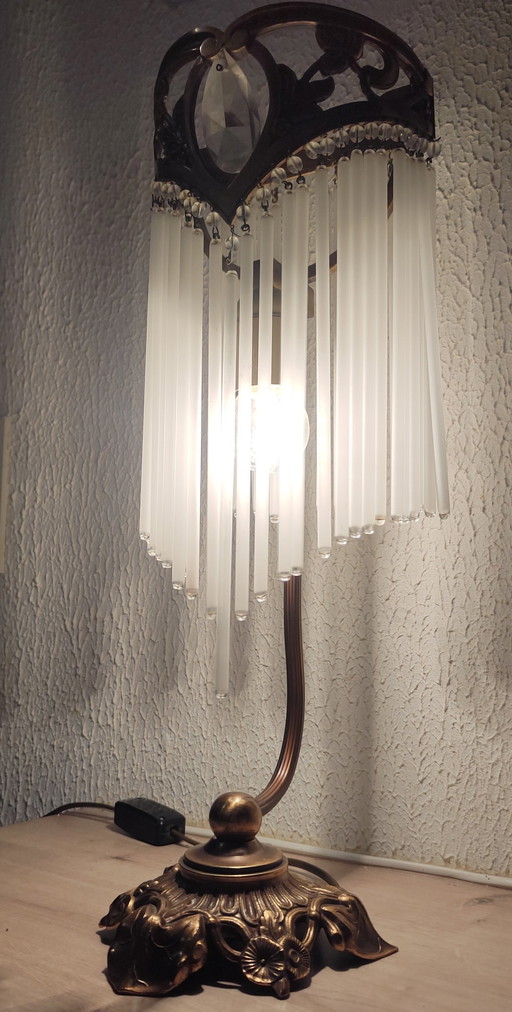 Art Nouveau Bronzen Lamp In De Guimard Stijl