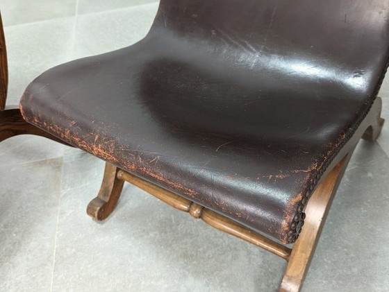 Image 1 of 4X Stoelen Door Pierre Lottier Voor Almazan 1950S