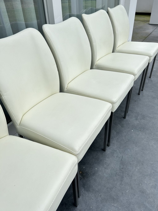 6x Bert Plantagie leren stoelen