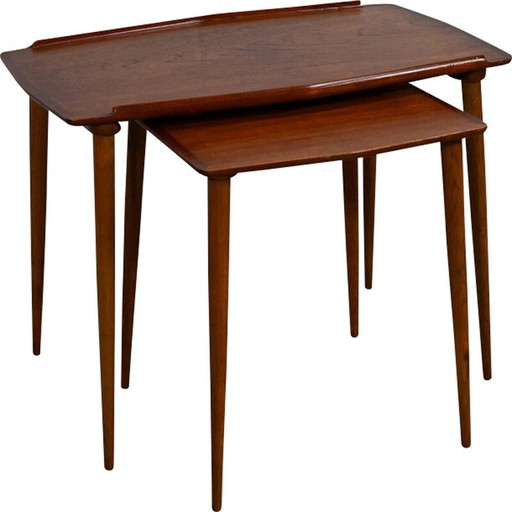 Vintage teakhouten nesttafels van A.Hovmand-Olsen voor Mogens Kold, 1950