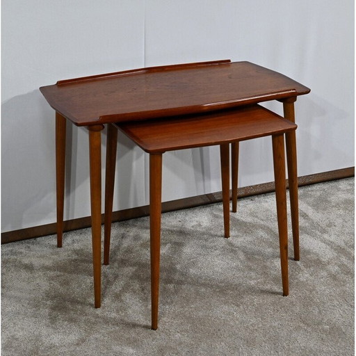 Vintage teakhouten nesttafels van A.Hovmand-Olsen voor Mogens Kold, 1950