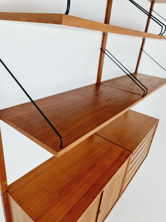 Image 1 of Mid Century 1960S Teak wandmeubel van Poul Cadovius voor Cado