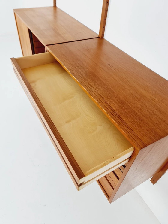 Image 1 of Mid Century 1960S Teak wandmeubel van Poul Cadovius voor Cado