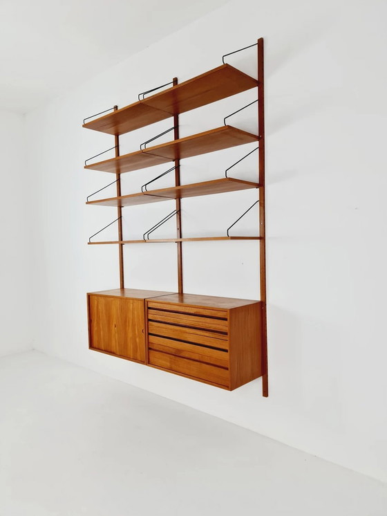 Image 1 of Mid Century 1960S Teak wandmeubel van Poul Cadovius voor Cado