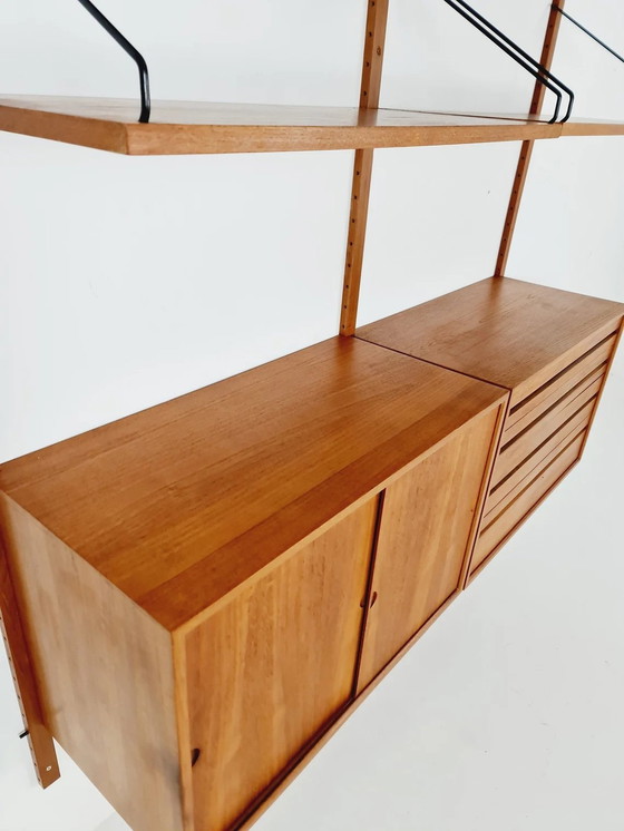 Image 1 of Mid Century 1960S Teak wandmeubel van Poul Cadovius voor Cado