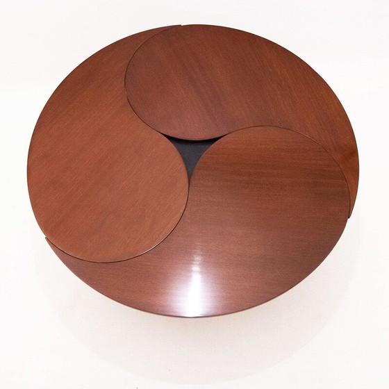 Image 1 of Deense mid century Yin-Yang teakhouten uitschuifbare eettafel door Ole Gjerløv-Knudsen en Torben Lind