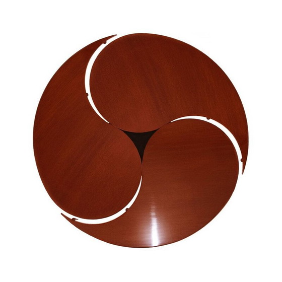 Image 1 of Deense mid century Yin-Yang teakhouten uitschuifbare eettafel door Ole Gjerløv-Knudsen en Torben Lind