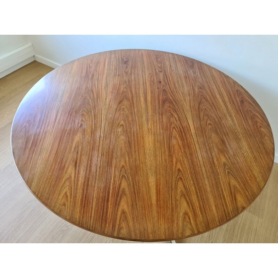 Image 1 of Vintage walnoten ronde tafel door Florence Knoll Bassett voor Knoll, 1970