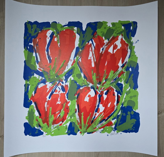 Image 1 of Ad van Hassel - Rode Tulpen