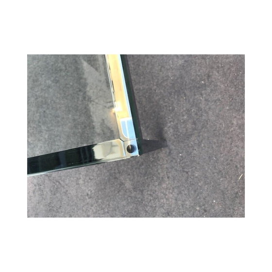 Image 1 of Paar vintage stalen en glazen salontafels van Florence Knoll, jaren 1970