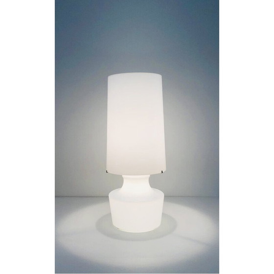 Image 1 of Vintage woonkamerlamp van wit glas, Italië 1960