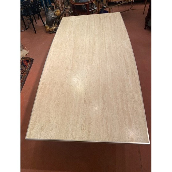 Image 1 of Vintage travertijnen draaitafel, 1970