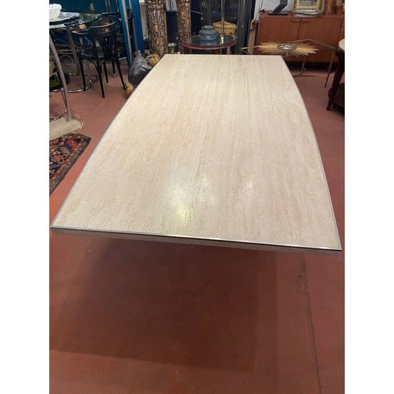 Image 1 of Vintage travertijnen draaitafel, 1970