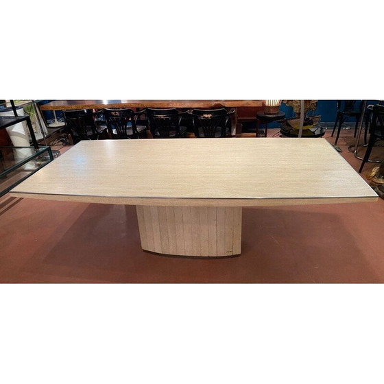 Image 1 of Vintage travertijnen draaitafel, 1970