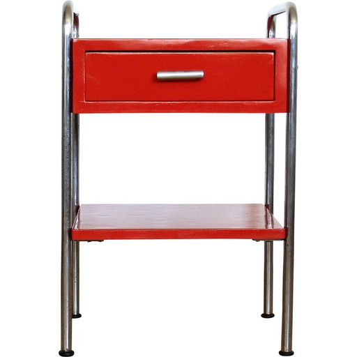 Vintage rode functionalistische Bauhaus bijzettafel