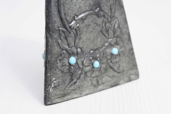 Image 1 of Art Nouveau Tinnen Vaas G.Penot, Frankrijk 1930