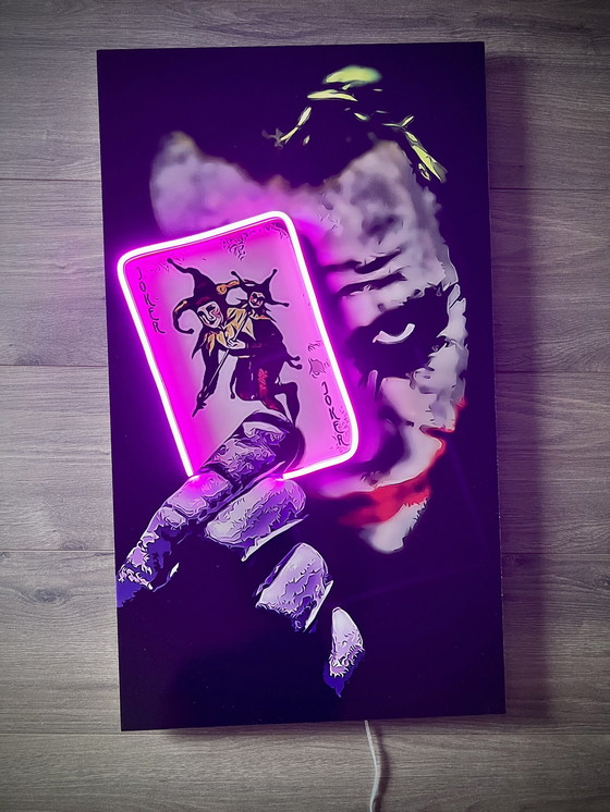 Image 1 of Ledmansion Joker Kaart Popart Muurkunst Led Lamp