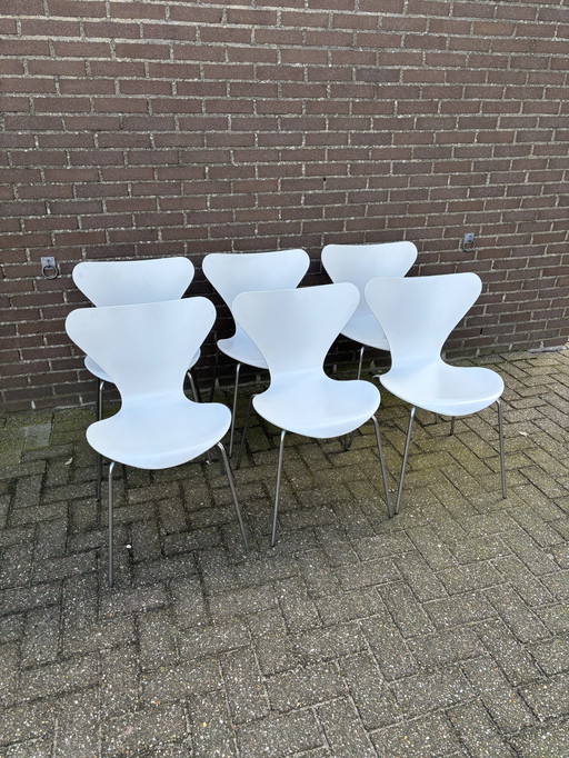 6X Fritz Hansen Butterfly Stoelen