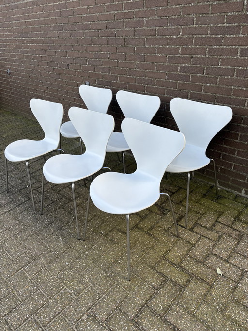 6X Fritz Hansen Butterfly Stoelen