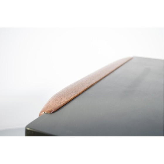 Image 1 of Vintage salontafel van teakhout en messing, Frankrijk 1960