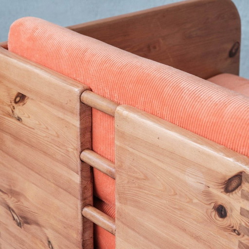 Paar grenen fauteuils uit de Mid Century, Nederland 1970