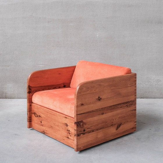 Image 1 of Paar grenen fauteuils uit de Mid Century, Nederland 1970