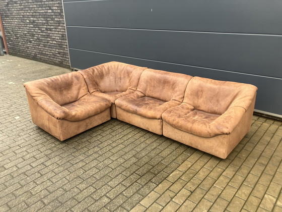 Image 1 of De Sede Ds46 Modulaire set Cognac Buffel leder