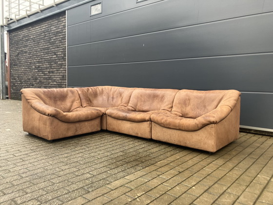 Image 1 of De Sede Ds46 Modulaire set Cognac Buffel leder