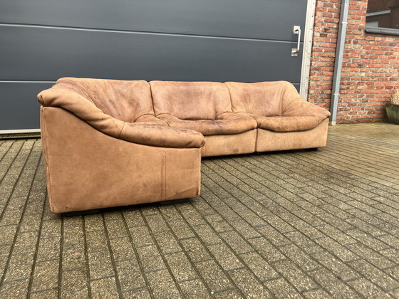 Image 1 of De Sede Ds46 Modulaire set Cognac Buffel leder