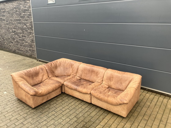 Image 1 of De Sede Ds46 Modulaire set Cognac Buffel leder