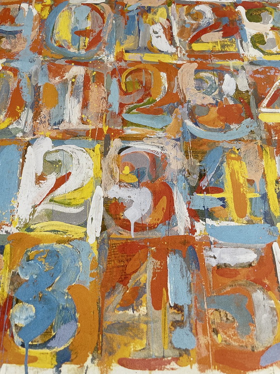 Image 1 of Jasper Johns ( Amerikaan, Geboren 1930), Nummers in kleur, (1958-59), Copyright Albright Knox, New York