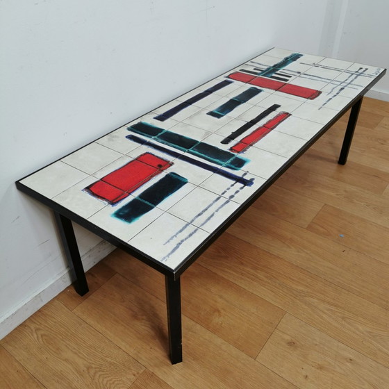 Image 1 of Vintage Tegeltafel, Salontafel, Mid Century Salontafel