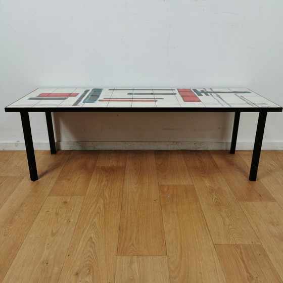 Image 1 of Vintage Tegeltafel, Salontafel, Mid Century Salontafel