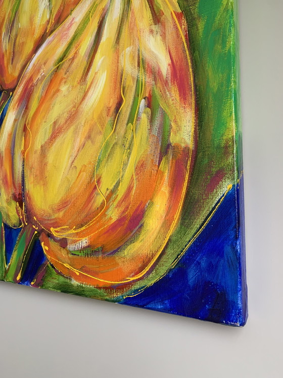 Image 1 of Betty Jonker Tulpen Acryl Op Canvas