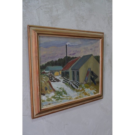 Image 1 of Vintage olieverfschilderij door Hjalmar Lundström, Zweden 1930