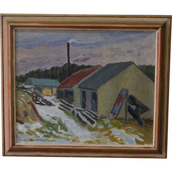 Image 1 of Vintage olieverfschilderij door Hjalmar Lundström, Zweden 1930
