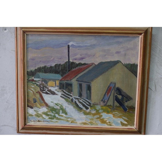 Image 1 of Vintage olieverfschilderij door Hjalmar Lundström, Zweden 1930