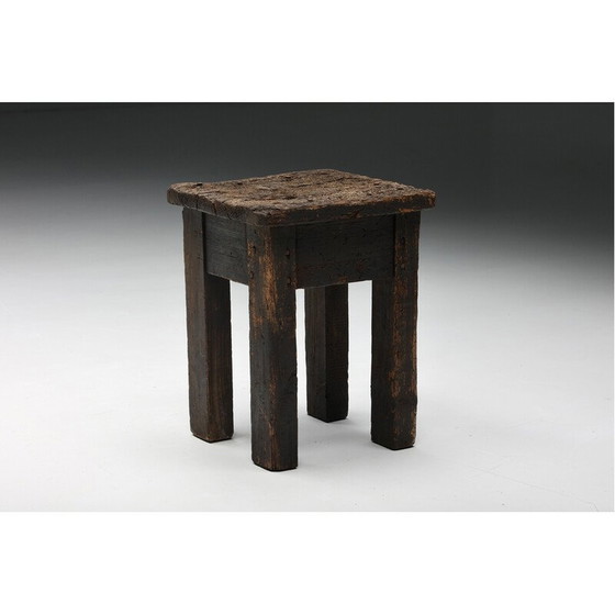 Image 1 of Vintage houten Robuust bijzettafeltje, 1950