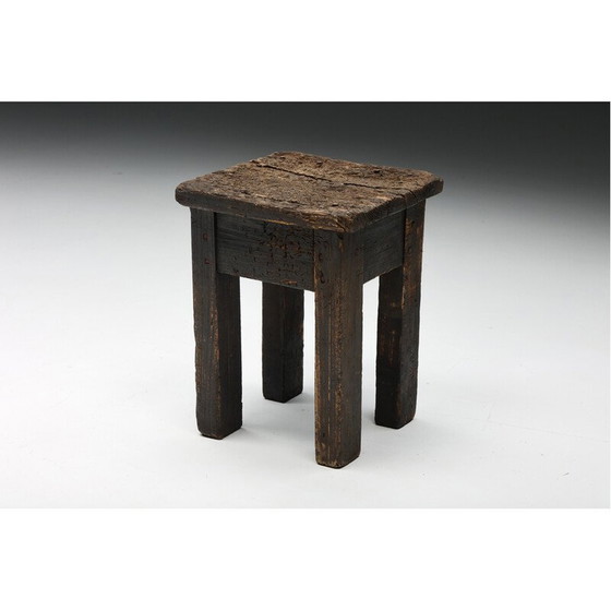 Image 1 of Vintage houten Robuust bijzettafeltje, 1950