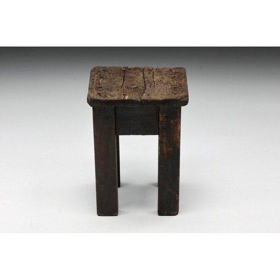 Image 1 of Vintage houten Robuust bijzettafeltje, 1950