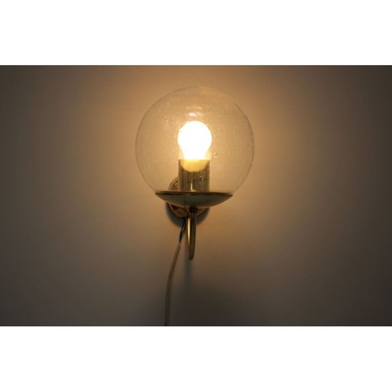 Image 1 of Vintage metalen wandlamp van Kamenický Šenov, Tsjechië 1970