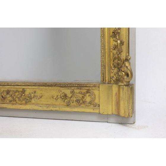 Image 1 of Vintage trumeau van hout en verguld stucwerk