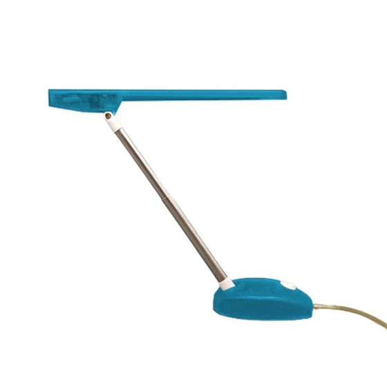 Image 1 of 1990S Prachtige blauwe tafellamp "Microlight" van Ernesto Gismondi voor Artemide. Gemaakt in Italië