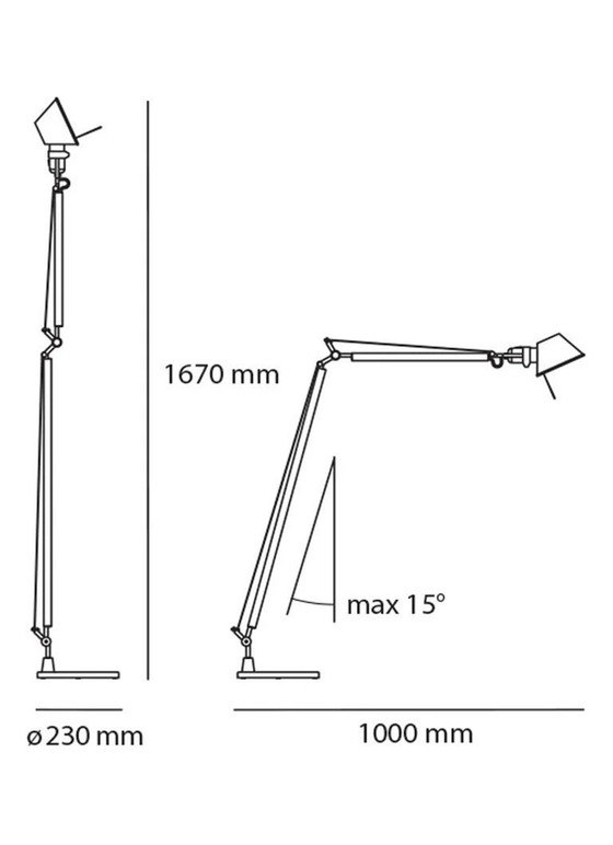 Image 1 of 2x Artemide Tolomeo Vloerlamp