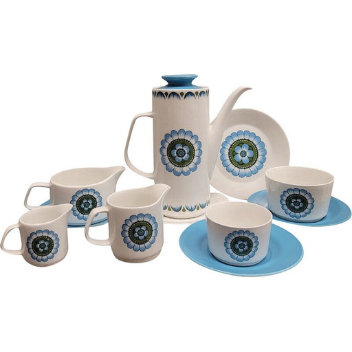 Vintage "Capri" porseleinen koffieservies voor J en G Meakin, Engeland 1970