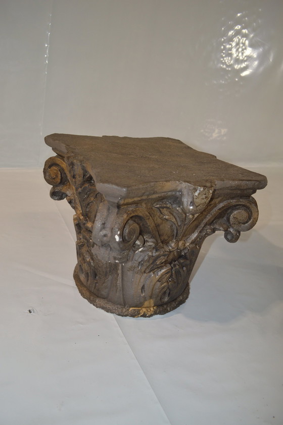 Image 1 of Bijzet Tafel Zuil: Bronze Patine 