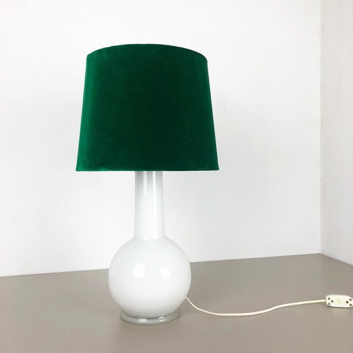 Vintage witte glazen lamp van Uno en Östen Kristiansson voor Luxus Vittsjö, Zweden 1960