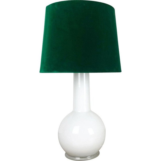 Image 1 of Vintage witte glazen lamp van Uno en Östen Kristiansson voor Luxus Vittsjö, Zweden 1960