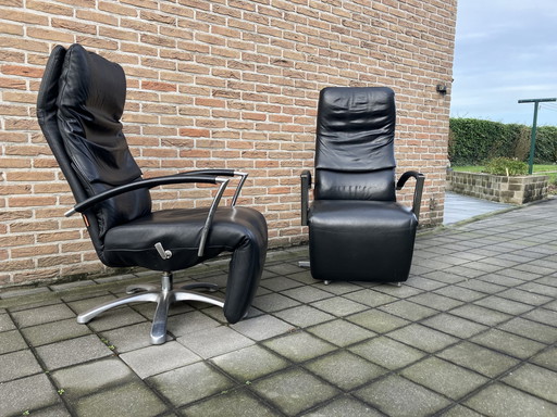 2x Durlet Dayton Relax zwart leder